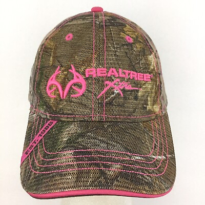 #ad Realtree Xtra Womens Hat Camouflage Pink Logo Hunt Deer Baseball Adjustable Cap