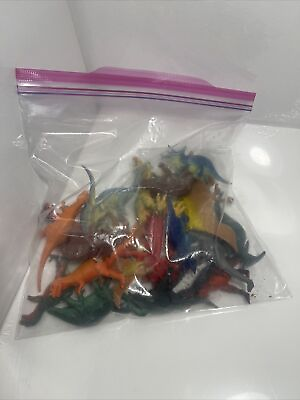 #ad Bag of Plastic Dinosaurs Various Sizes 21 Pieces