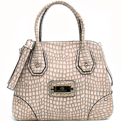 #ad Anais Gvani Women Fashion Handbag Croco Textured Satchel Tote Top Handle Purse