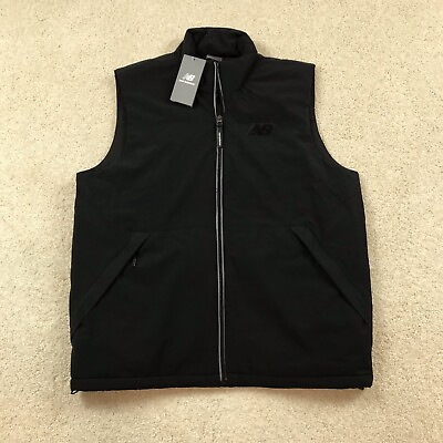 #ad New Balance Mens Medium Tech Vest Full Zip Black New