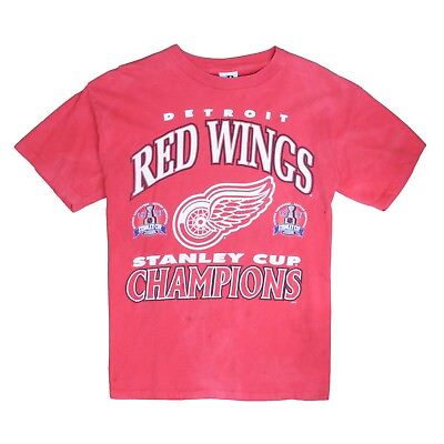 #ad Vintage Detroit Red Wings Stanley Cup Champions Size Medium Red 1997 90s NHL