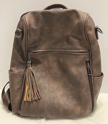 Fadeon Leather Backpack Purse for Women Designer Ladies Bag Fashion Brown $23.98