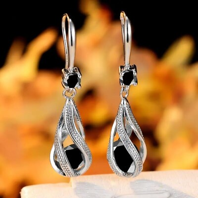 #ad Fashion Spiral Teardrop Hollow Drop Earrings Bride Wedding Jewelry Women Gift