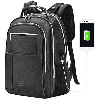Vaupan Laptop Backpack for men Business travel Backpack with USB Charging Port $19.99