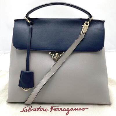 #ad Salvatore Ferragamo Jet Set 2way Shoulder Bag Leather Women Preowned Authentic