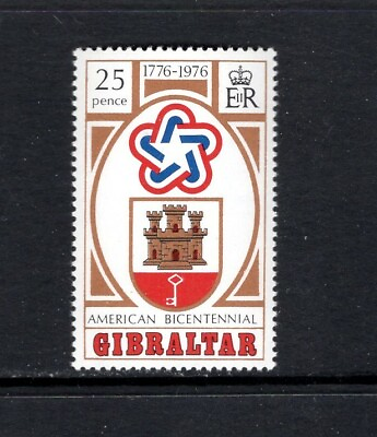 #ad Gibraltar 1976 AMERICAN BICENTENNIAL EMBLEM ARMS OF GIBRALTAR MNH SC 329 SG 361
