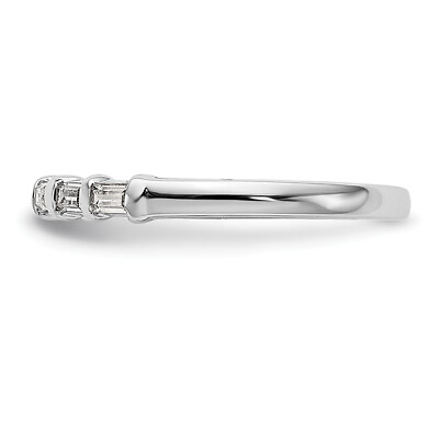 #ad 14K White Gold 1 4 carat Baguette Diamond Wedding Band Ring