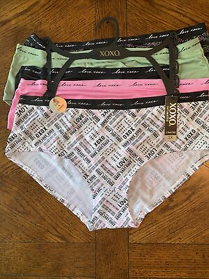 #ad XOXO Hipster Panties 2X Five 5 Pair NEW W TAGS Fun Colors Poly Blend Easy Care