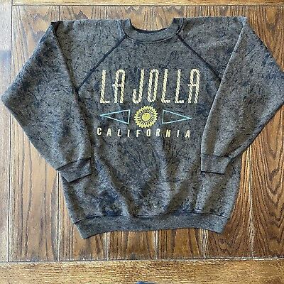 #ad Men’s Vintage 90s La Jolla California Sweatshirt Size Large Big Logo Brown