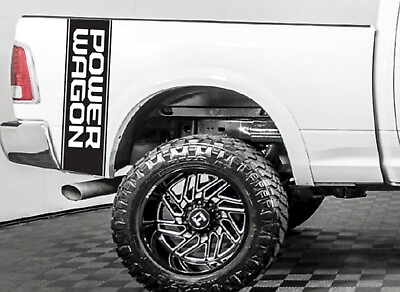 #ad 3M Power Wagon Dodge Ram Vinyl Decal Graphics For Truck Bed Satin Black
