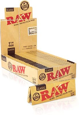 🍃😎🍃 24 X 1 1 4 RAW CLASSIC NATURAL UNREFINED ROLLING PAPERS🍃😎🍃 $19.50