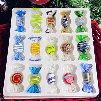 #ad Stunning Glass Candy Wrapped 15 Pcs Pop Art Striped Each Different Party Favors