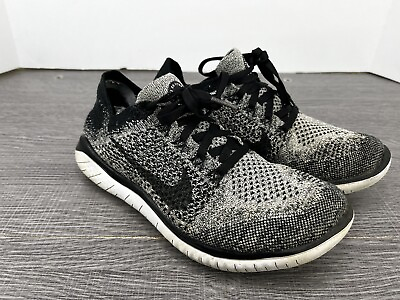 #ad Nike Womens Free RN Flyknit 2018 942839 101 Black Running Shoes Sneakers Sz 7.5
