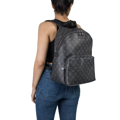 #ad $2200 Louis Vuitton Black Gray Leather Monogram Apollo Eclipse Backpack