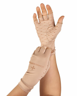 Tommie Copper Half Finger Gloves Support Compression Hand Pain Black Relief $29.50