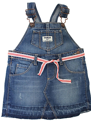 #ad OshKosh B#x27;gosh Girls#x27; Vintage Denim Jeans Ribbon Belt Skirtalls 24M Overall