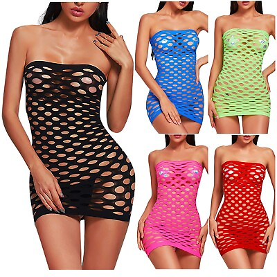 #ad Women Fishing Net Stocking Lingerie Sleepwear Bodysuit Underwear Sexy Intimates