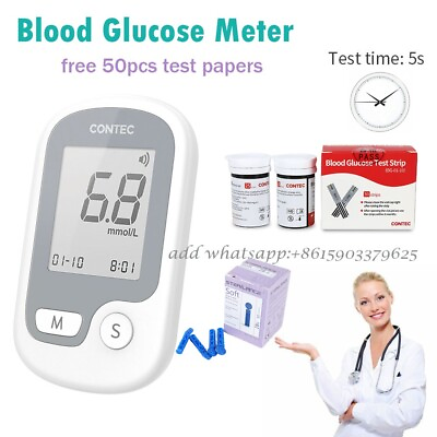 #ad Diabetes Test Tester Diabetic 50pcs Strips Blood Sugar Glucose Meter Machine