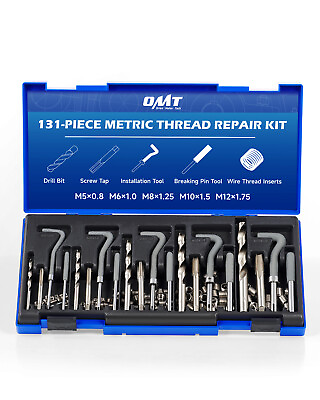 #ad 131PCS Helicoil Type Thread Repair Kit rethread Stripped Metric M5 M6 M8 M10 M12