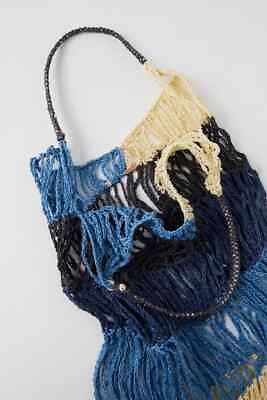 #ad Free People woven crochet beach tote bag purse