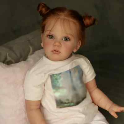 #ad 24quot; Reborn Baby Doll Painted Kit Girl Mattia Rooted Hair DIY Parts w Cloth Body