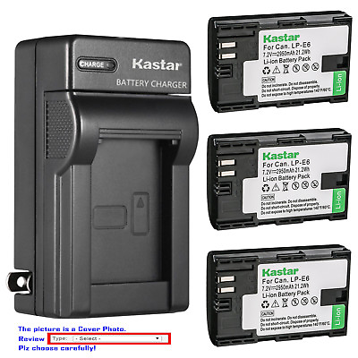 #ad Kastar Battery AC Charger for Canon LP E6 LP E6N LC E6 Canon EOS 6D Camera