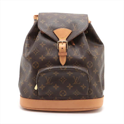 #ad Louis Vuitton Monogram Montsouris MM Leather Backpack Brown
