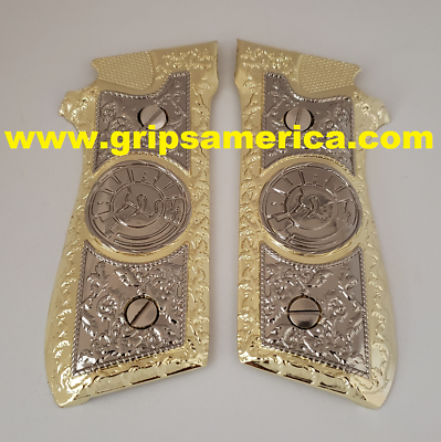 #ad Custom Taurus PT 99 PT 92 PT 100 PT 101 Metal Grips Nickel Gold PT Grips Screws