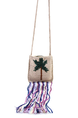 #ad Gio Womens Palm Mini Crossbody Bag Beige OS