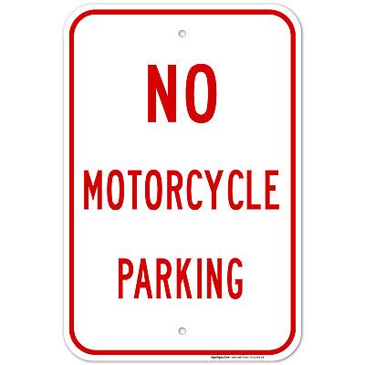 #ad No Motorcycle Parking Sign