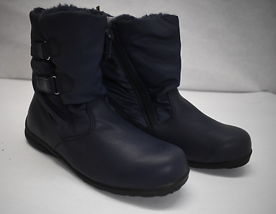 #ad Totes Womens Eco 03 Waterproof Navy Blue Boots Zipper and Strap Size 8 M