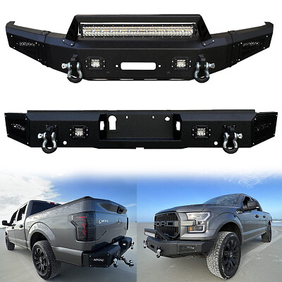#ad Vijay For Ford F150 2015 2017 Front and Rear Bumper with D rings and LED lights