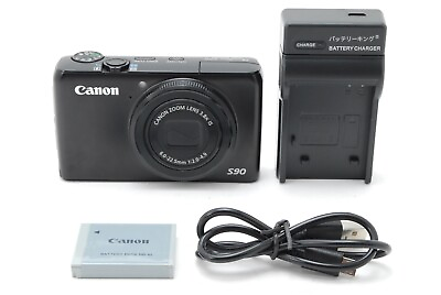 #ad MINT Canon PowerShot S90 Black 10.0MP Compact Digital Camera From JAPAN