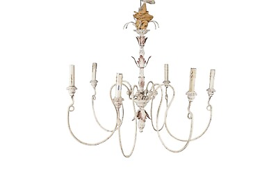 #ad Horchow French Country Farmhouse 6 Light Chandelier Chic Aidan Gray Style 34quot;