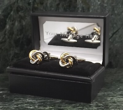 #ad Gold amp; Silver colour Love Knot Cufflinks Personalised Cufflinks Love Cufflinks