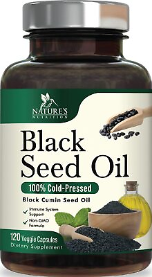 Black Seed Oil Capsules 1000mg Nigella Sativa Black Cumin Seed Oil $20.82