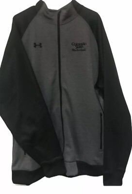 #ad CSU Under Armor Basketball Jacket 2XL XXL Grey Black Zippered Performance Active