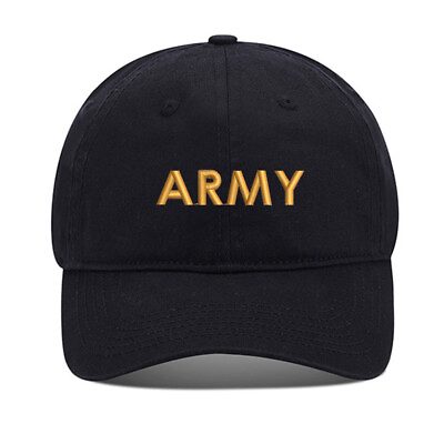 #ad ARMY Unisex Embroidery Baseball Cap Washed Cotton Embroidered Adjustable Cap
