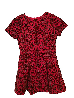 #ad GB Girls Red amp; Black Dress Size 10 Lined