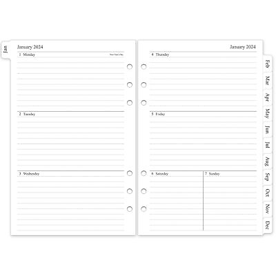 #ad 2024 Weekly amp; Monthly Planner Refill January to December 5.875 x 8.25 6