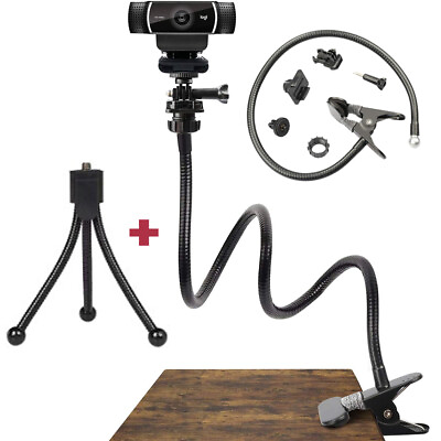 #ad 21Inch Webcam Stand Flexible Desk Mount Clamp Gooseneck StandMini Tripod Holder