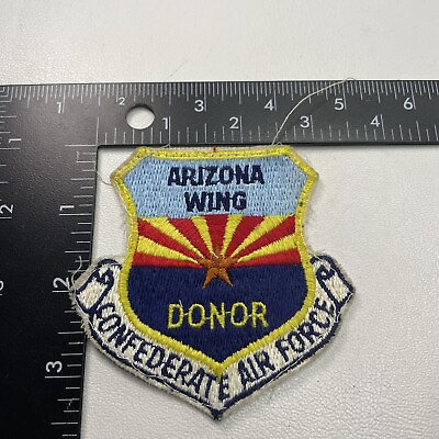 #ad Vtg DONOR ARIZONA WING CONFEDERATE AIR FORCE Arizona Patch Commemorative AF 25E4