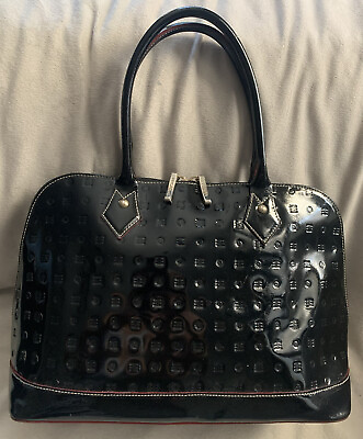#ad ARCADIA Women’s VINTAGE Signature Made in ITALY LARGE PATENT LEATHER TOTE
