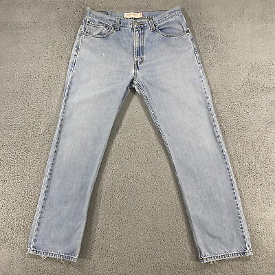 #ad Levis 505 Jeans Mens 34x32 34x30 Regular Straight Fit Light Wash Y2K Workwear