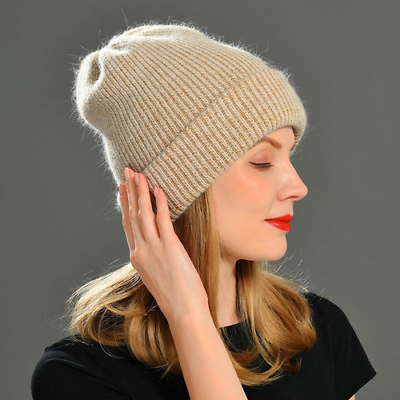 #ad Winter Hat Women Cashmere Knitted Beanies Warm Wool Blend Hat Beanie Hats