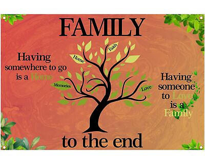 #ad Family To The End Background Banner 6 X 4 Ft Family Tree Banner for New House...